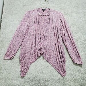 Torrid Sweater Womens 1 Heather Purple Space-Dye Cardigan Open Front Knit Casual